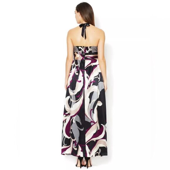 Trina Turk Silk Halter Maxi Dress 8 Multicolor Abstract Print Nordstrom NWT - Picture 2 of 14